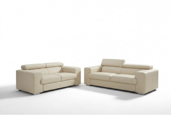 Ledercouch Couch Sofagarnitur Polster 3+1+1 Sëtzer Couchen Sofa Design