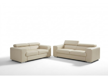 Ledercouch Couch Sofagarnitur Polster 3+1+1 Sëtzer Couchen Sofa Design