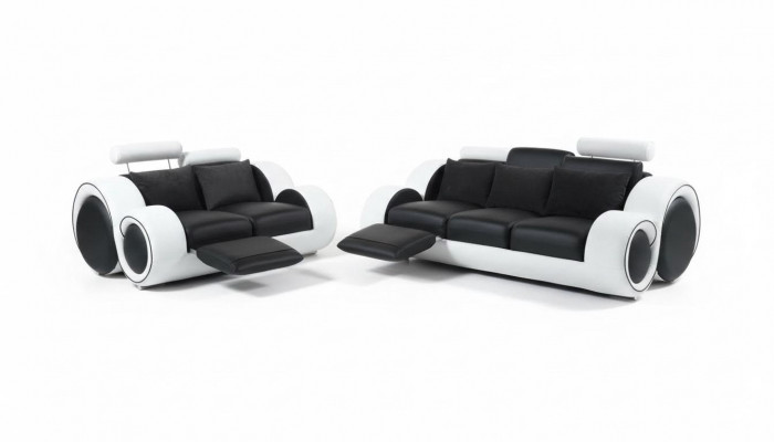 Ledersofa Canapé Sofagarnitur Neien 3+2 Sëtzer Garnitur Design Modern Canapé