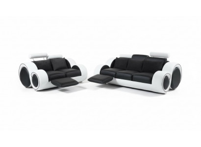 Ledersofa Canapé Sofagarnitur Neien 3+2 Sëtzer Garnitur Design Modern Canapé