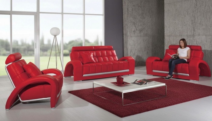 Designer Canapé-Set 3+1+1 Sëtzer Sofa Couch Lieder Set Polsterset