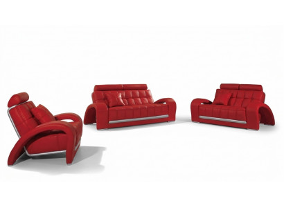Designer Canapé-Set 3+1+1 Sëtzer Sofa Couch Lieder Set Polsterset