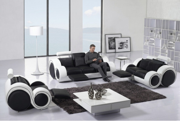 Sofagarnitur 3+2+1 Relax Funktioun Sëtzer Sofa Couch Garnituren Lieder Sofas