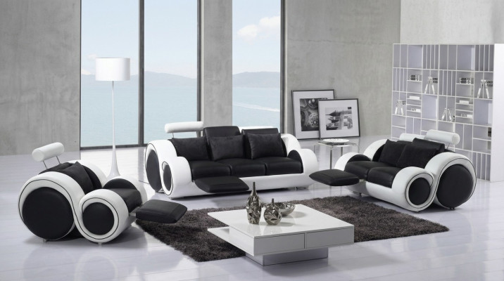 Designer Sofasaz 3+1+1 Sëtz Sofa Ledercouch Garnitur Polsterset