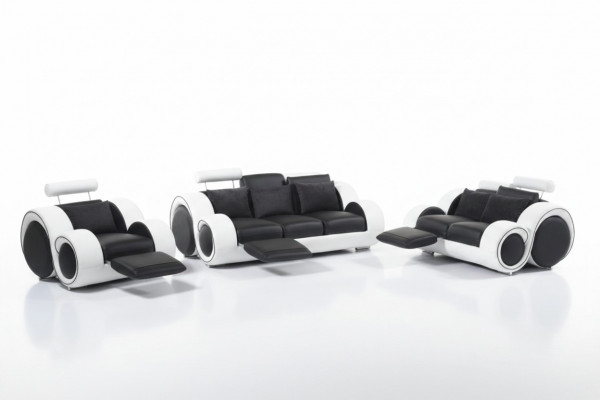 Designer Sofasaz 3+1+1 Sëtz Sofa Ledercouch Garnitur Polsterset