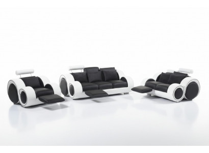 Designer Sofasaz 3+1+1 Sëtz Sofa Ledercouch Garnitur Polsterset