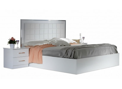 Bett 2x Nuetsdësch 3-tlg. Schlofkummer Set Design Modern Luxus Better Grupp Nei