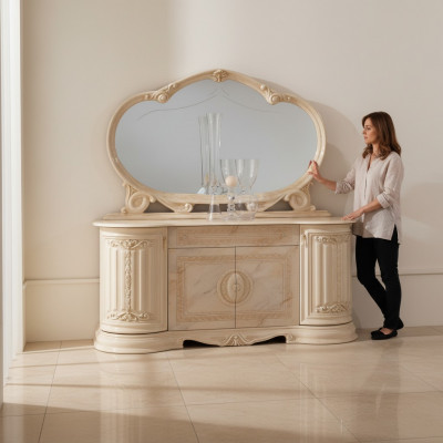 Kommoden Sideboards Wunnzëmmer Anrichte Spigel Italienesch Miwwelen 2tlg. Set Nei