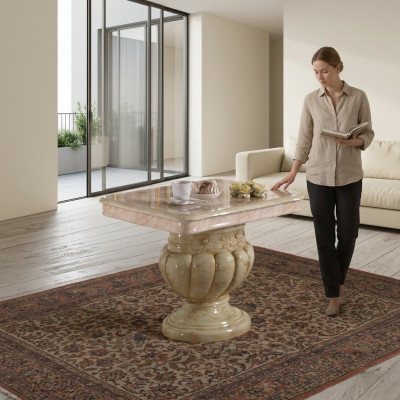 Italienesch Stil Wunnzëmmer Miwwelen Stuffdësch Säitendësch Holz Dëscher Sofa Neien