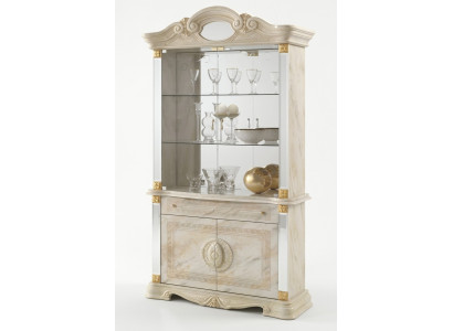 Luxus Schauffënster Vitrine Vitrine Glas Schaf Modern Stil Holz Wunnzëmmer