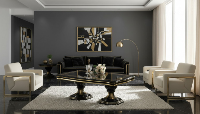 Luxus Design Canapé Dësch Kaffisdësch Niewendëscher Wunnzëmmer Italienesch Miwwelen