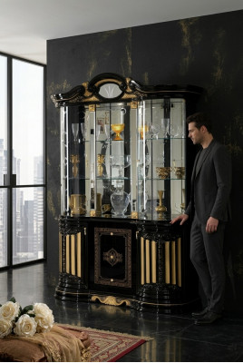 Vitrine Glasschaf Salon Vitrinn XXL Héichschaf Miwwel nei