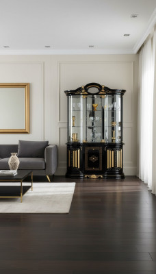 Vitrine Glasschaf Salon Vitrinn XXL Héichschaf Miwwel nei