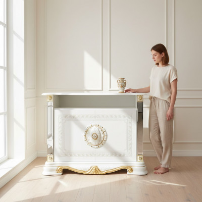 Designer RTV TV Vitrine Kommod Säit Niddereg Board Schaf Zëmmer Regal Luxus Wunnen.