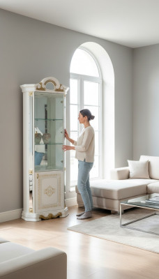 Luxus Schaukäsch Eckvitrine Glas Schaf Modern Miwwel Regal Klassesch ITALY