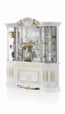 Anrichte Luxus Schafschau Fënster Vitrinn Glasschaf Modernen Stil Italieneschen Miwwelen