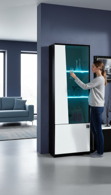 Edle Vitrine Modern Stil Schaf Schiefenster Wunnzëmmer Glas Wunnzëmmer Nei