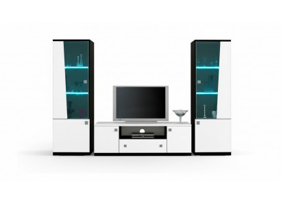 Modern Wunnwand Wunnzëmmer Vitrinn Sideboard RTV Regal Wänn Schaf 3tlg. Nei