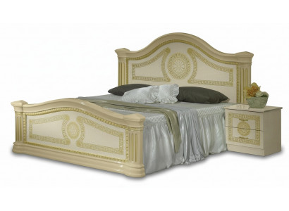 Klassescht Bett, Duebelbett, Duebelbett Sti Betten, Polster, Italienesch Miwwelen, Holz