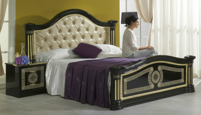 Chesterfield Bett Liederbett Polsterbett Schlofzëmmer Eebett Better 180x200cm