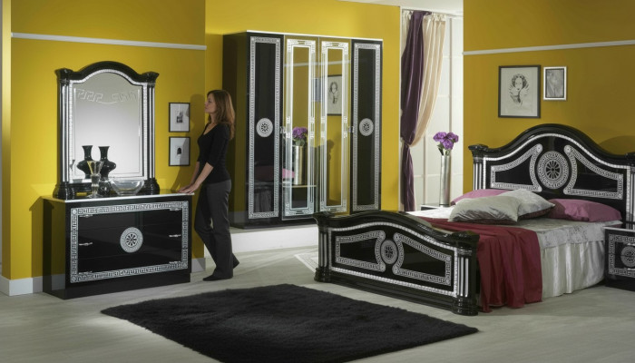 Schlofkummer Komplett Set Kinneken Stil Moderne Bett Nuechtstand 6 Deeler. Nei