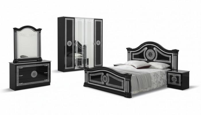 Schlofkummer Komplett Set Kinneken Stil Moderne Bett Nuechtstand 6 Deeler. Nei