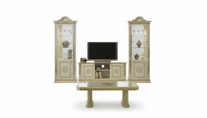 Klassesch Wohwand Wunnzëmmer Schaf Sideboard 2x Vitrinen Sideboard Lowboard