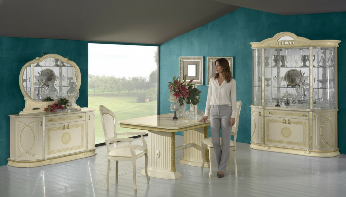 Iesszëmmer Set Vitrin Iessdësch Garnitur Dësch Grupp 4tlg. Set Komplett Barock