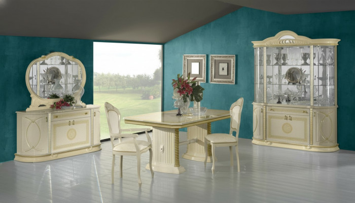 Iesszëmmer Set Vitrin Iessdësch Garnitur Dësch Grupp 4tlg. Set Komplett Barock
