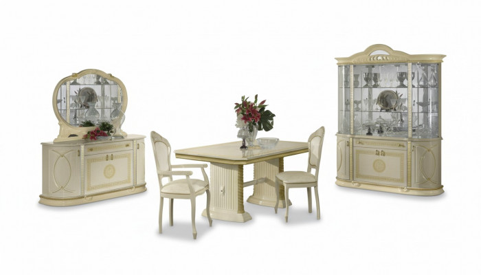 Iesszëmmer Set Vitrin Iessdësch Garnitur Dësch Grupp 4tlg. Set Komplett Barock