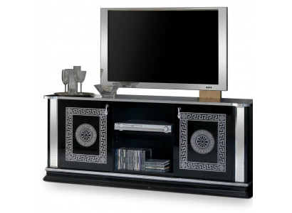 Schwaarzen TV Dësch RTV Schaf Lowboard Miwwelen Fernsehdësch Design Fernsehschaf