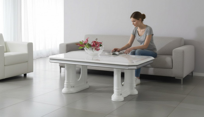 Klassesche Luxus Couchtisch Sofa Wunnzëmmer Designer Dësch Neit Bäistell Dëscher