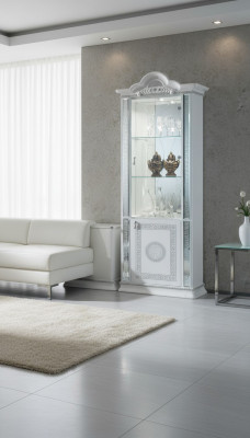 Héichwäerteg Vitrin Vitrinnen Luxus Schaf Holz Italienesche Stil Miwwelen Glas Nei