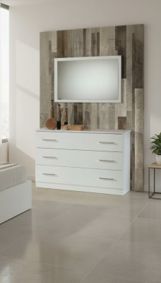 Schminktisch Konsolendësch Sideboard Zëmmer Holz Spigel + Kommode 2-deeleche Set
