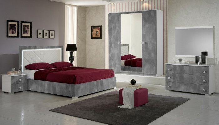 Schlofzëmmer Italienesch Miwwel Set Luxus 6 Stéck. Bett Betten Schaf Kommoud Nei