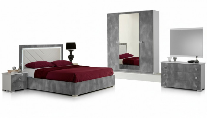 Schlofzëmmer Italienesch Miwwel Set Luxus 6 Stéck. Bett Betten Schaf Kommoud Nei