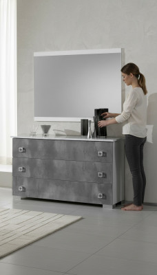 Dëscher Konsolen Dësch Säit Board Schlofzëmmer Holz Spigel + Kommode Kommoden