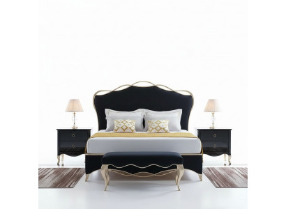Designtextil Bett Ehe modern Hotelgestell Luxus Schlofzëmmer Duebel.