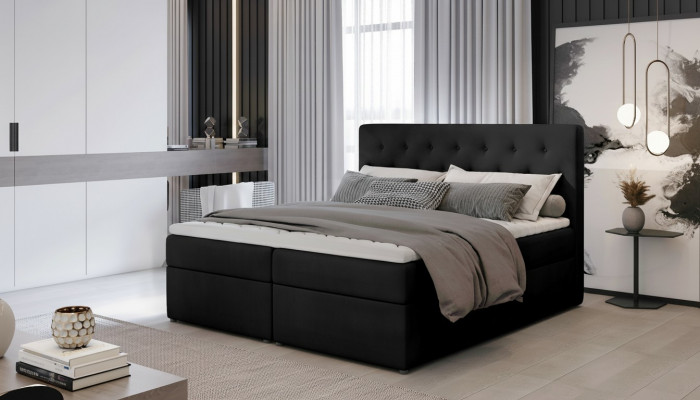 Bett Këssen Design Luxus Hotel Better Koppel 180x200cm Schlofzëmmer Stoff