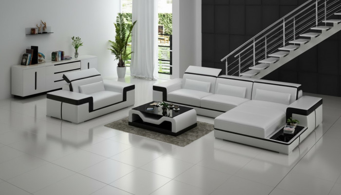 Wunnlandschaft Ecksofa L-Form Fotel Set Garnitur Modern Sofa Lieder