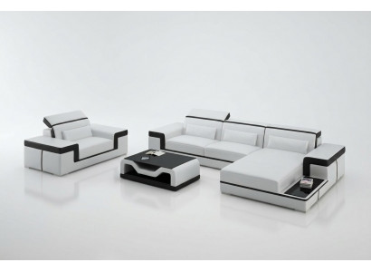 Wunnlandschaft Ecksofa L-Form Fotel Set Garnitur Modern Sofa Lieder