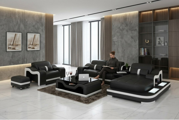Wunnlandschaft Ecksofa L-Form Sëtz Set Garnitur Deko Modern Sofa Lieder