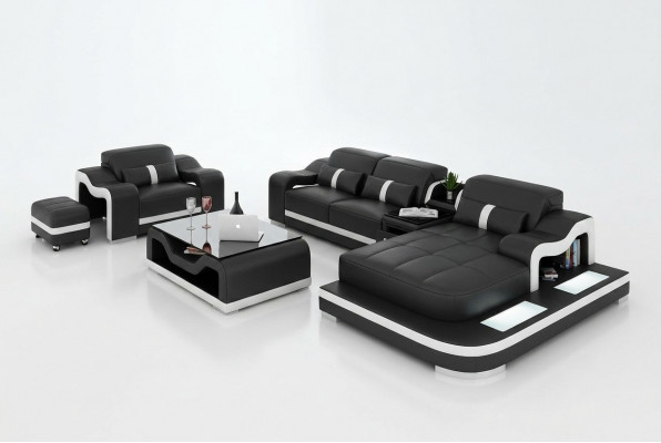 Wunnlandschaft Ecksofa L-Form Sëtz Set Garnitur Deko Modern Sofa Lieder