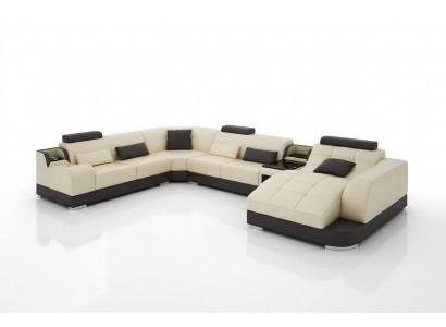 Liederdivan Designer Divan U-Form Wunnlandschaft Canapé Polstersofa Ecksdivan