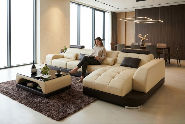 Wunnecktionsofa L Form Stoffcouch Wunnlandschaf Garnitur Design Modern Sofa