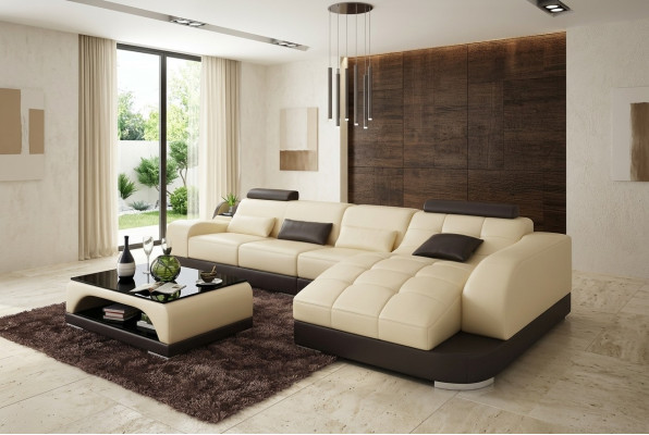 Wunnecktionsofa L Form Stoffcouch Wunnlandschaf Garnitur Design Modern Sofa