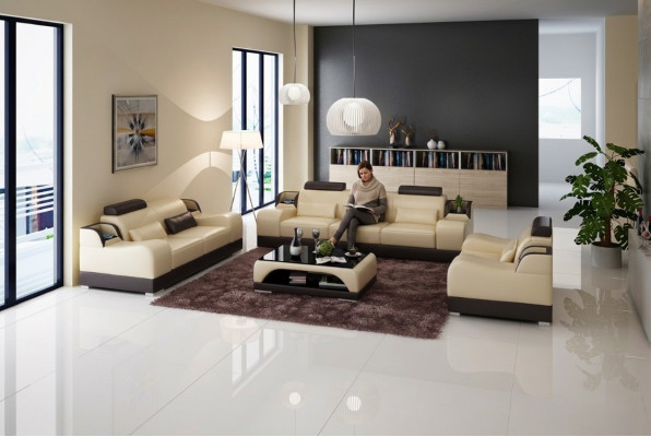 Designer Canapégrupp 321 Sëtzer Sofa Couch Lieder Set Polster Set