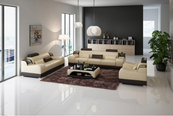 Designer Canapégrupp 321 Sëtzer Sofa Couch Lieder Set Polster Set