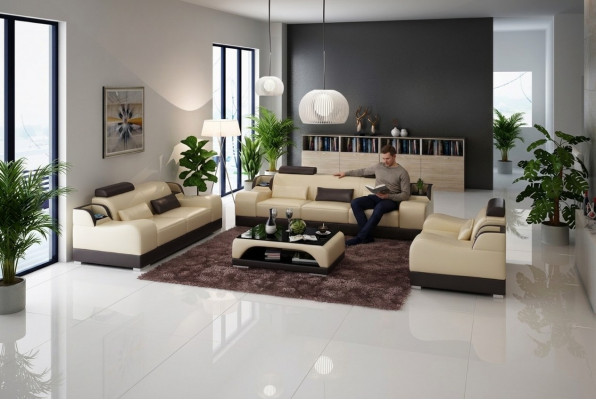 Design Sofagarnitur 2x 3 Sëtzer Set Sofas Polster Couchen Modern Couch
