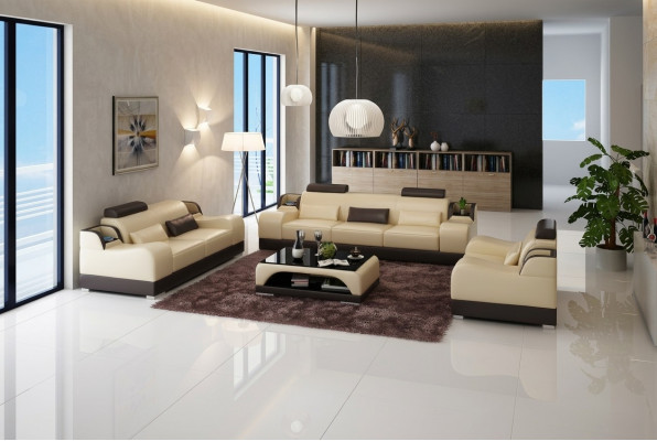 Design Sofagarnitur 2x 3 Sëtzer Set Sofas Polster Couchen Modern Couch
